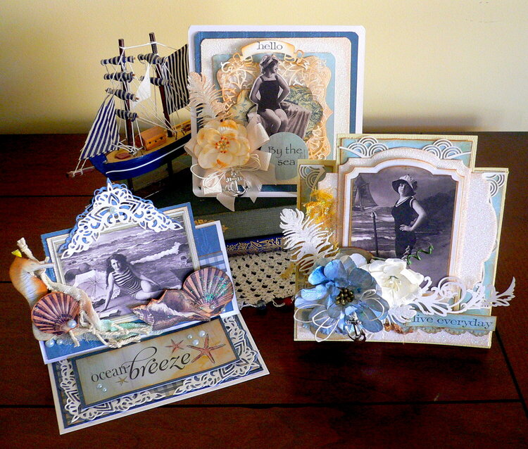 By the Sea Vintage Cards