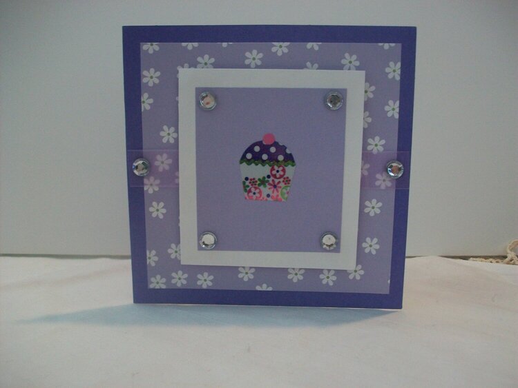 Purple Birthday Cupcake Card