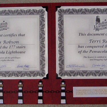 Pensacola Lighthouse Certificates, FL
