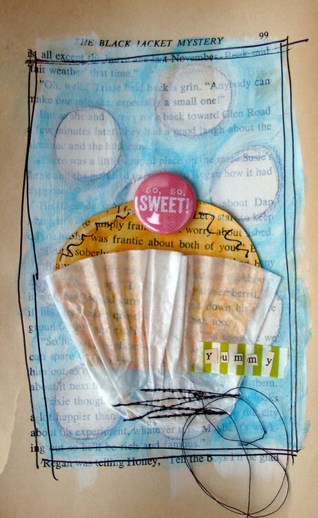 Altered book - cupcake page!