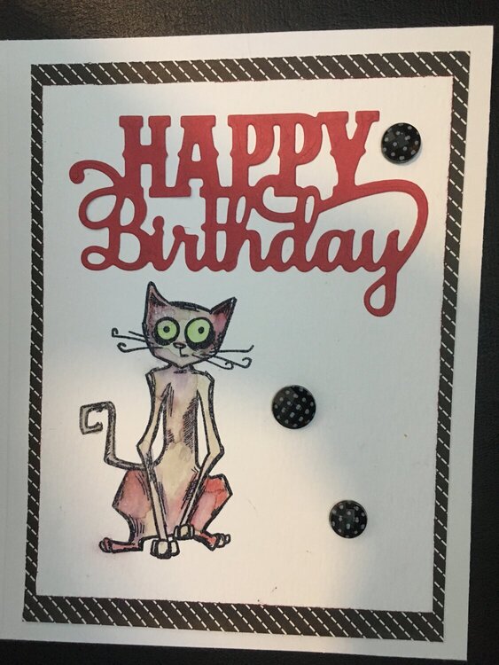 Cat-Themed Birthday Card #5