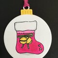 Pink Stocking Gift Tag