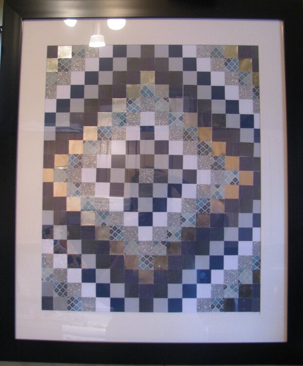 Blue, Silver &amp; White Paper Quilt