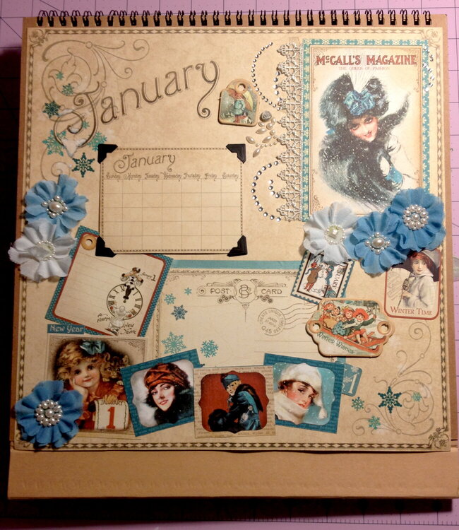 Graphic 45 January Calendar page (Revamp)