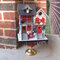 Black white and red altered birdhouse