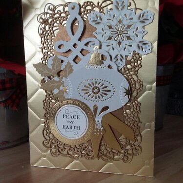 Gold and white Christmas card