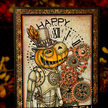 Steampunk Pumpkin Card