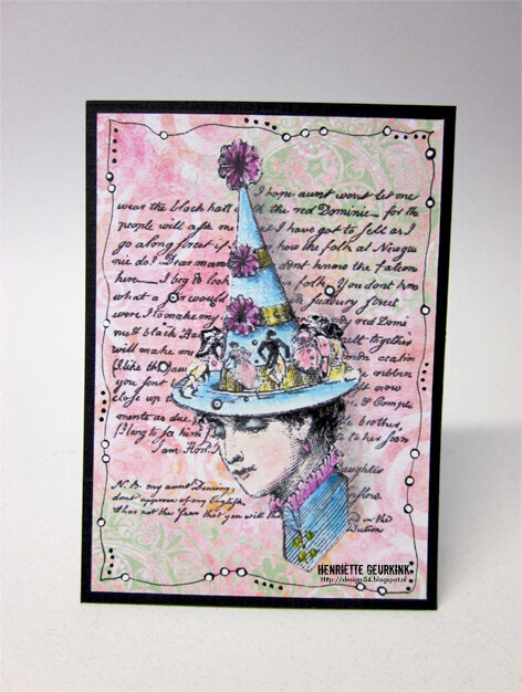 ATC card - Lady with hat