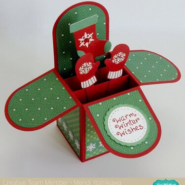 An Echo Park Christmas Cheer Box Card by Mendi Yoshikawa