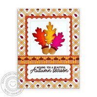Sunny Studio Autumn Greenery Fall Leaves Card