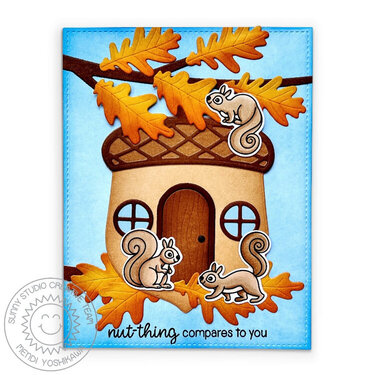 Sunny Studio Squirrel Friends Card by Mendi Yoshikawa