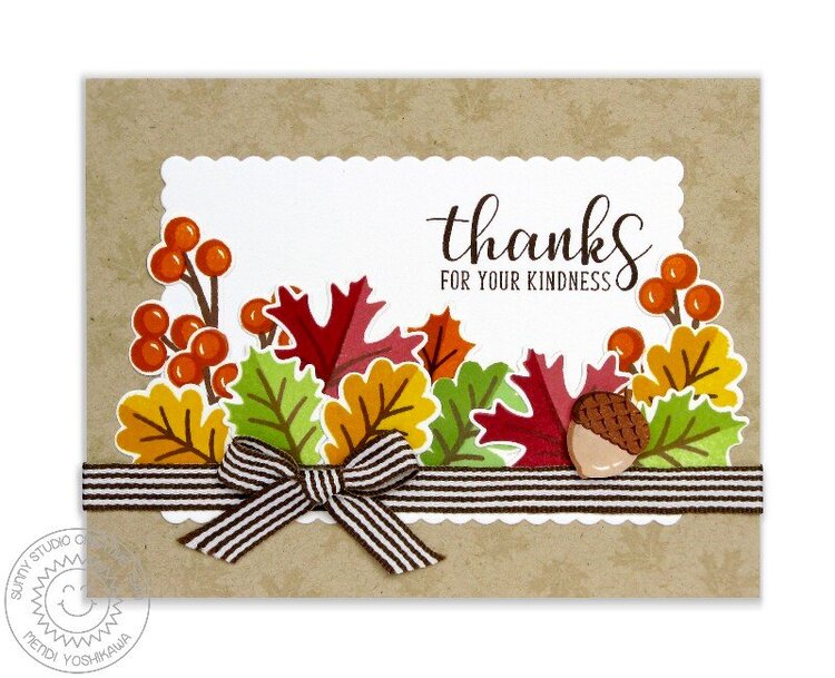 Sunny Studio Autumn Splendor Leave Card by Mendi Yoshikawa