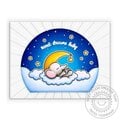 Sunny Studio Baby Elephants Moon Card by Mendi Yoshikawa