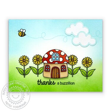 Sunny Studio Backyard Bugs Spring Card by Mendi Yoshikawa