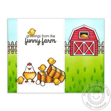 Sunny Studio Stamps Barnyard Buddies Card by Mendi Yoshikawa