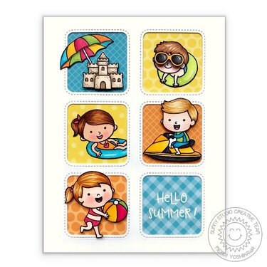 Sunny Studio Stamps Beach Babies Card by Mendi Yoshikawa