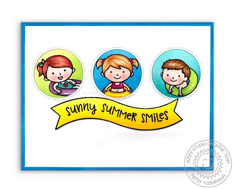 Sunny Studio Stamps Beach Babies Card by Mendi Yoshikawa