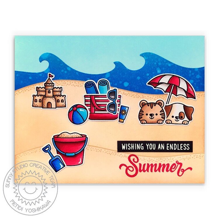 Sunny Studio Beach Buddies Card by Mendi Yoshikawa