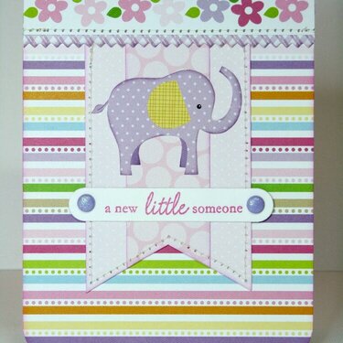 A Bella Blvd. Baby Girl Elephant Card by Mendi Yoshikawa