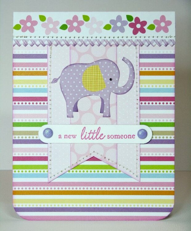 A Bella Blvd. Baby Girl Elephant Card by Mendi Yoshikawa