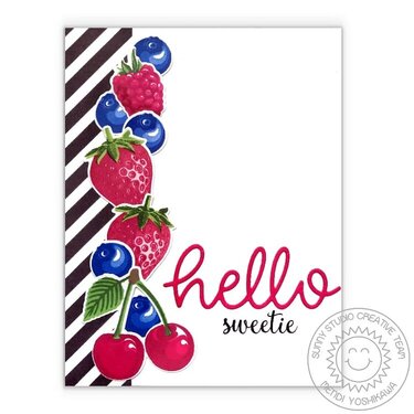 Sunny Studio Stamps Berry Bliss Card by Mendi Yoshikawa