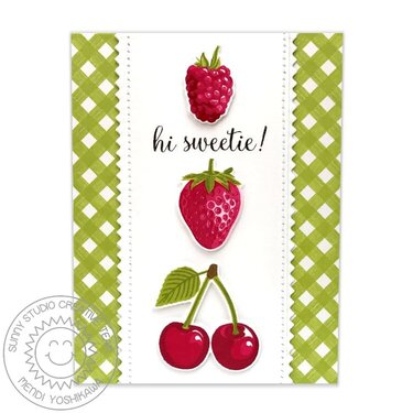 Sunny Studio Stamps Berry Bliss Card by Mendi Yoshikawa