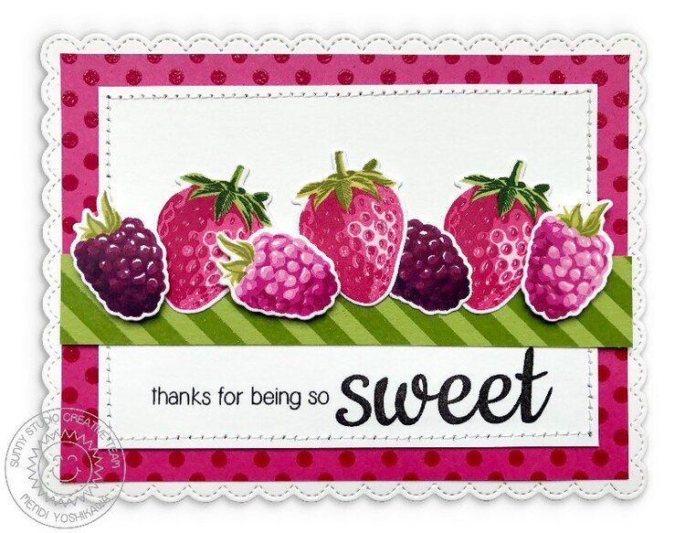 Sunny Studio Stamps Berry Bliss Card by Mendi Yoshikawa