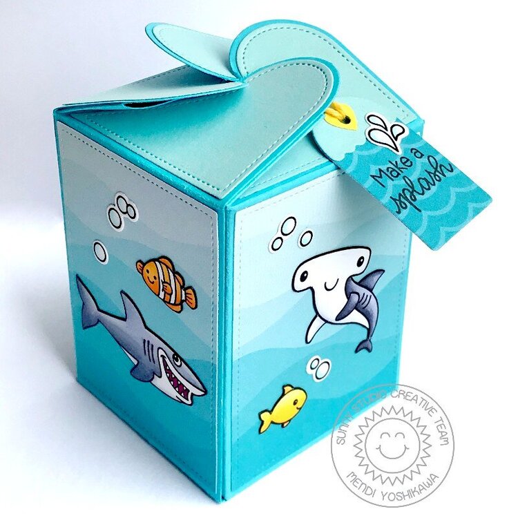 Sunny Studio Stamps Ocean Themed Wrap Around Gift Box by Mendi Yoshikawa