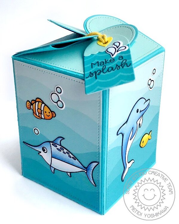 Sunny Studio Stamps Ocean Themed Wrap Around Gift Box by Mendi Yoshikawa