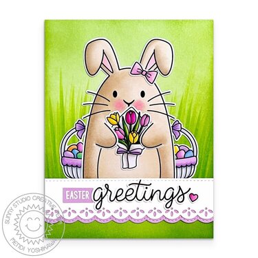 Sunny Studio Stamps Big Bunny Easter Card by Mendi Yoshikawa