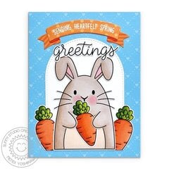 Sunny Studio Big Bunny Spring Card by Mendi Yoshikawa