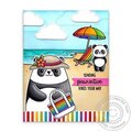 Sunny Studio Big Panda Summer Beach Card by Mendi Yoshikawa