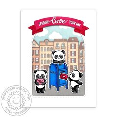 Sunny Studio Stamps Bighearted Bears Panda Card by Mendi Yoshikawa