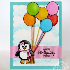 Sunny Studio Balloon Birthday Card by Mendi Yoshikawa