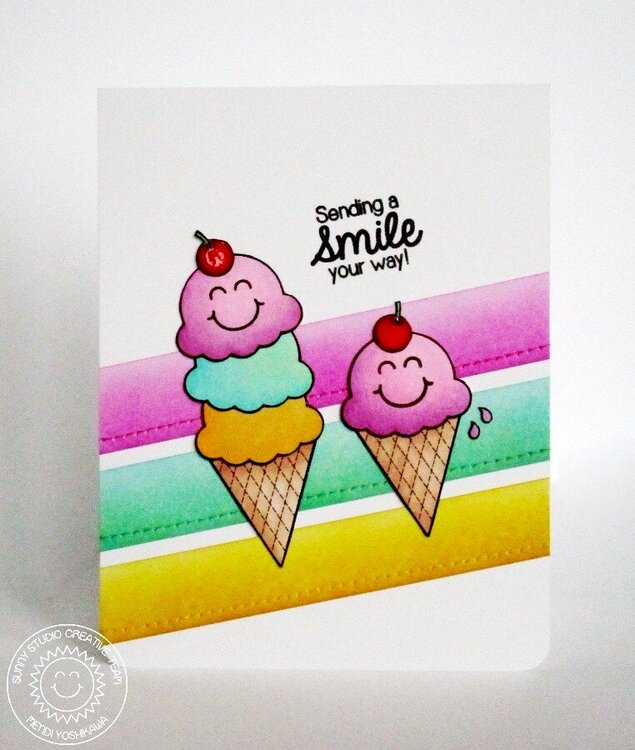 Sunny Studio Birthday Smiles Card by Mendi Yoshikawa