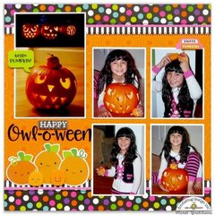 Doodlebug Booville Halloween Pumpkin Layout by Mendi Yoshikawa