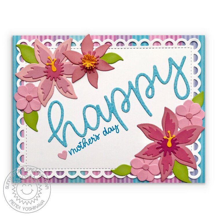 Sunny Studio Stamps Botanical Backdrop Mother&#039;s Day Card by Mendi Yoshkawa