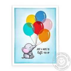 Sunny Studio Elephant with Balloons Birthday Card by Mendi Yoshikawa