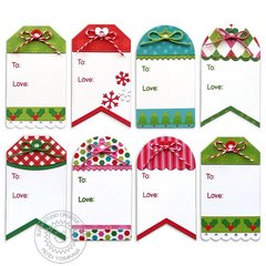 Sunny Studio Stamps Build-A-Tag Christmas Gift Tag by Mendi Yoshikawa
