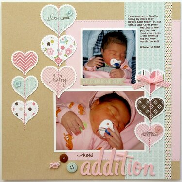 An Echo Park Bundle of Joy Baby Girl Layout by Mendi Yoshikawa