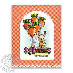 Sunny Studio Bunnyville Bunny Birthday Card by Mendi Yoshikawa