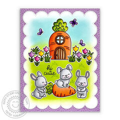 Sunny Studio Bunnyville Bunny Easter Card by Mendi Yoshikawa