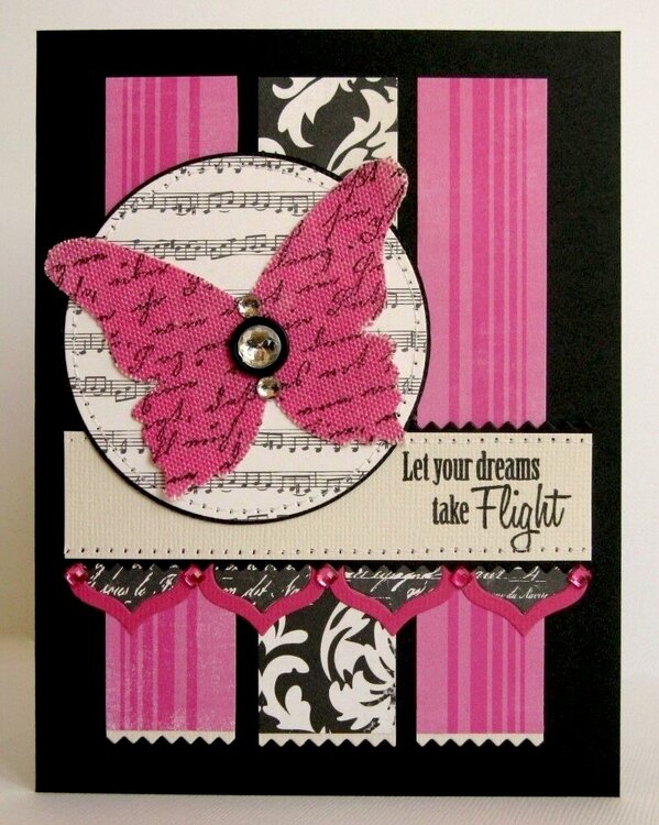 An Echo Park Canvas Butterfly Card by Mendi Yoshikawa
