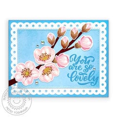 Sunny Studio Cherry Blossoms Card by Mendi Yoshikawa
