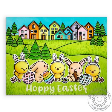 Sunny Studio Chickie Baby Easter Card by Mendi Yoshikawa