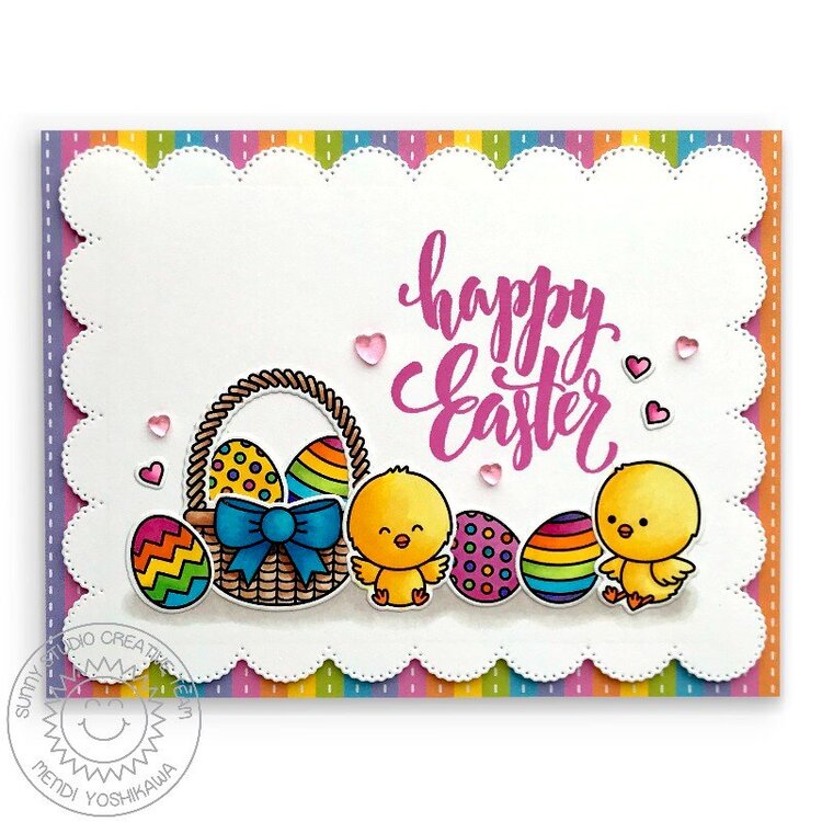 Sunny Studio Chickie Baby Easter Card by Mendi Yoshikawa