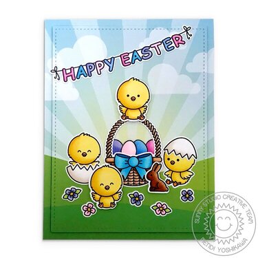 Sunny Studio Chickie Baby Easter Card by Mendi Yoshikawa