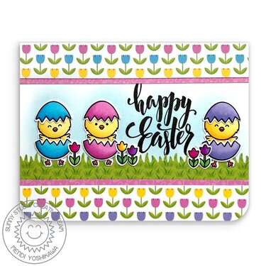 Sunny Studio Chickie Baby Easter Card by Mendi Yoshikawa