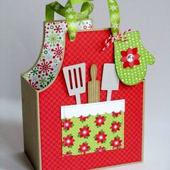 A Doodlebug Christmas Apron Gift Bag by Mendi Yoshikawa