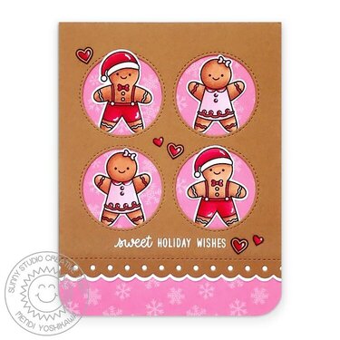 Sunny Studio Christmas Cookies Card by Mendi Yoshikawa